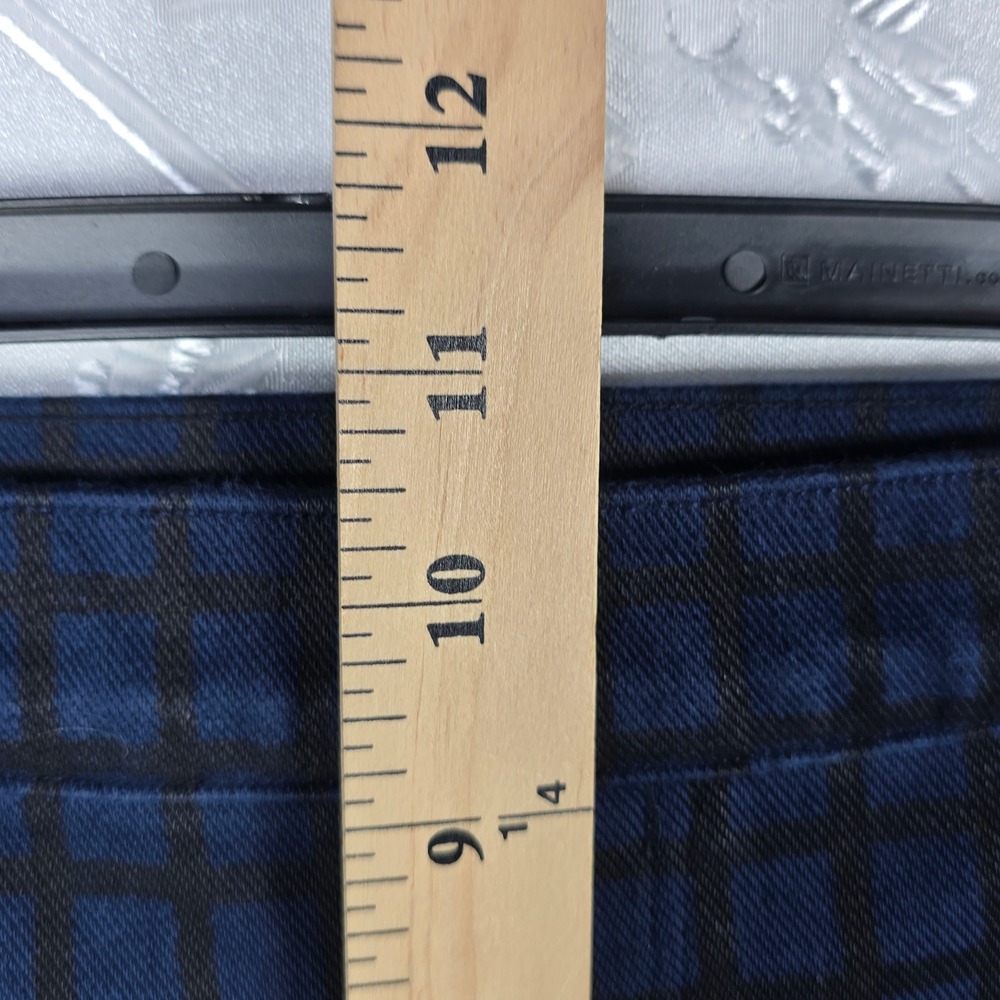 Spanx Leggings Womens L The Perfect Pant Navy Blue Black Grid Plaid EUC Slimming - Picture 7 of 12